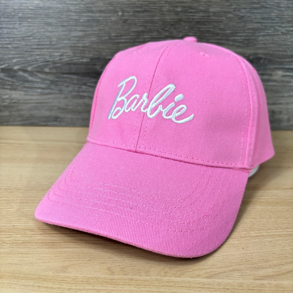 Barbie Hat Cap Snapback Womens Pink Script One Size Adjustable Ladies